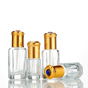 3 ml 6 ml 12ml Empty New <b>Small</b> Glass Massage Oil Roller <b>Bottle</b> Octagonal Attar <b>Bottle</b> With Glass Steel Ball - Product Image 3