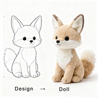 Peluche de renard Fennec personnalisée en peluche populaire avec d'énormes oreilles et queue mignonne en coton et coton PP de petite taille