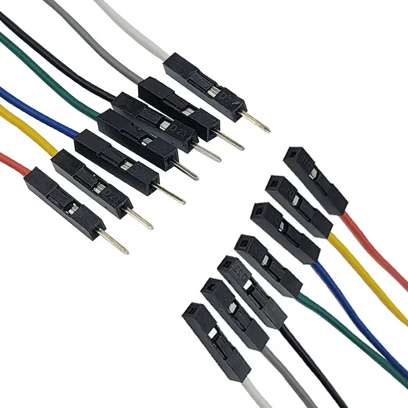 dupont terminal line 2.54 color electronic cable flat ribbon jumper male to female wire harness connector rainbow