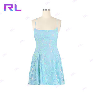 कस्टम ड्रेस पूरी तरह से पंक्तिबद्ध निकी अनुक्रम-लाइन ड्रेस में महिलाओं के लिए मिनी ड्रेस - Product Image 6