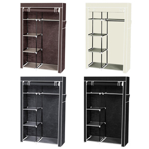DB 64\" Gray Detachable Foldable Closet <b>Storage</b> Organizer Portable Wardrobe Clothes Rack <b>Shelves</b> for Bedroom Kitchen Plastic Met - Product Image 5