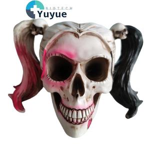 Modèle de <span class=keywords><strong>crâne</strong></span> humain en résine 1:1, tête de squelette simulée, ornement, décoration de fête d'Halloween, accessoire de photographie - Product Image 1
