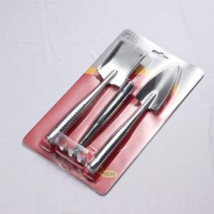 Ensemble de neuf mini-outils de jardinage en acier inoxydable, trois pièces, pour la plantation de légumes et de fleurs, résistant à la rouille, pour cour et balcon - Product Image 1