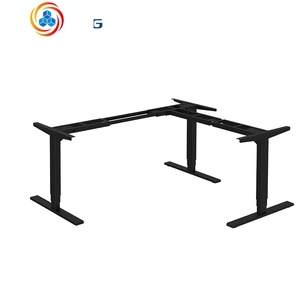 Sistema de elevación de escritorio con marco negro JIECANG, escritorio eléctrico en forma de L con altura extensible para trabajar sentado o de pie - Product Image 1