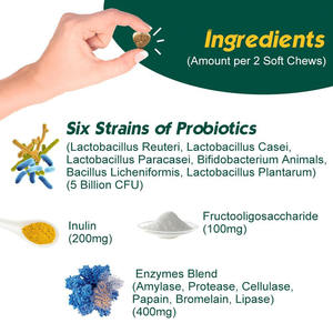 Alergias probióticas avanzadas para perros, alivio de la picazón, apoyo inmunológico, enzimas digestivas, salud intestinal, cuidado de la salud general de las mascotas y suplementos - Product Image 3