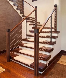 Système de rampe d'<span class=keywords><strong>escalier</strong></span> moderne pour balcon et villa en <span class=keywords><strong>acier</strong></span> inoxydable avec câble - Product Image 1