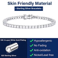 Collier personnalisé OEM en moissanite 2mm-6.5mm, style cluster glacé, en argent sterling S925, bracelet tennis hip-hop pour hommes et femmes