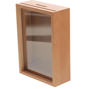Tirelire en bois avec cadre photo personnalisable, boîte à monnaie <span class=keywords><strong>d</strong></span>écorative, boîte à ombre pour la maison, la chambre à coucher, le bureau - Product Image 1