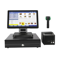 POS-система Sunson 15.6 дюймов, моноблок, с одним/двумя экранами, Android, 8 ГБ ОЗУ, 128 ГБ SSD, 10-точечный сенсорный экран, гарантия 3 года, черный цвет