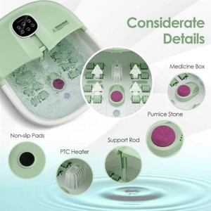 Bain de pieds portable avec massage par bulles vibrantes et chaleur, et télécommande - Product Image 2