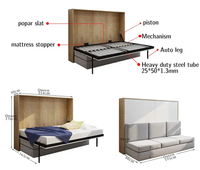 En gros, Kit de quincaillerie pour lit Murphy horizontal avec canapé, lits muraux Queen Size, lits Murphy escamotables, ensemble de meubles pour chambre à coucher