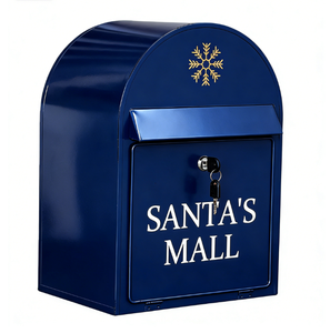 Boîte aux lettres murale vintage personnalisée en fer, décorative de Noël, en métal, avec affichage latéral pour jardin extérieur - Product Image 1