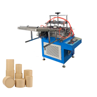 Machine d'étiquetage de bobines de papier entièrement automatisée contrôlée par PLC avec colle thermofusible pour la production de boîtes cylindriques 10-40 fois/min