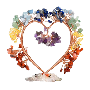 Nouvel Arrivage Arbre de l'Amour en Cristal Naturel de Haute Qualité, Pierre des 7 Chakras - Améthyste, Arbre Porte-Bonheur Feng Shui Sculpté et Gravé pour la Maison - Product Image 3