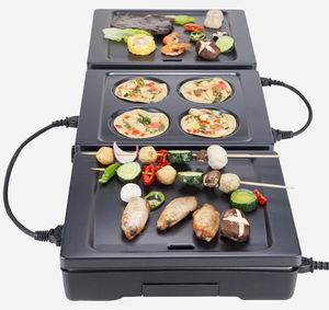 Crêpière Électrique en <span class=keywords><strong>Fonte</strong></span> Antiadhésive 800W Max, 3 Pièces Connectables, Économe en Énergie, Noire, pour Usage Domestique - Product Image 2