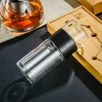 Bouteille d'eau en verre à Double Borosilicate avec étui, bouteille de boisson à thé, infuseur, gobelet, bouteille d'eau écologique