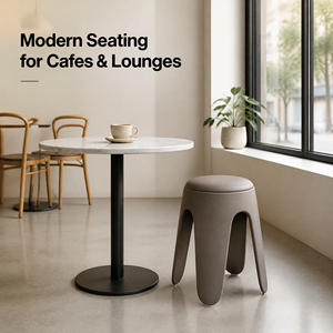 Tabourets modernes hauts avec assise ottoman rembourrée, bancs carrés en plastique épaissi pour adultes et enfants, idéaux pour salon, salle à manger, parc - Product Image 5