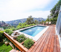 Piscine de luxe sur mesure en fibre de verre enterrée avec spa pour la famille, utilisation en extérieur, non corrosive et résistante au vent