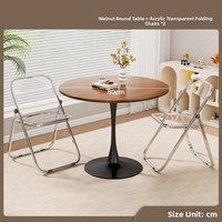 Ensemble de tables basses YueChun modernes en MDF et acier au carbone avec plateau en acrylique, faciles à nettoyer, durables, pour appartements, salons, meubles de maison