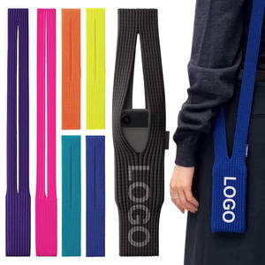 IDEA GIFT Étui de téléphone portable en polyester tricoté personnalisé, style long ou court, sac de téléphone écologique, sac bandoulière de voyage, pochette pour téléphone - Product Image 1