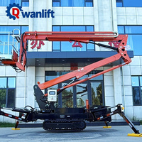 Plataforma Elevadora Araña de 20m con Orugas, Eléctrica, Autopropulsada, Hidráulica, 300kg, Estructura de Acero Aleado, Certificación CE