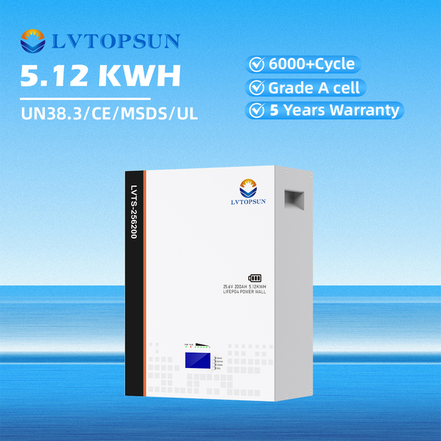 Lvtopsun 25.6V 200Ah 5kwh LiFePO4 Lithium Battery Grade a Cells With Build-in BMS Hotel Po | Tier-1 BESS Manufacturer Since 2016