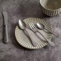 Ensemble de Couverts Modernes de Luxe en Acier Inoxydable 304 Écologique avec Cuillère, Fourchette, Couteau et Baguettes pour Fêtes - Prêt pour la Gravure