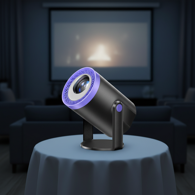 JUNUO Smart Portable LCD Projector Dual WiFi Quad Core 720P Android 14 TURN1 Business & Education Use Mini Projector