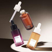 Flacon compte-gouttes en verre cylindrique court de 30 ml, flacon vide pour sérum, huile essentielle, emballage cosmétique en verre avec bouchon compte-gouttes
