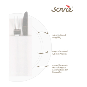 Pocket-Fold-Servilletas Uni blanco 40x33 cm 1/8-Fold de Softpoint - Product Image 3