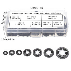 ชุดแหวนล็อคแบริ่ง 280 ชิ้น M3 M4 M5 M6 M8 M10 M12 แหวนรองเหล็กเคลือบดำ - Product Image 4