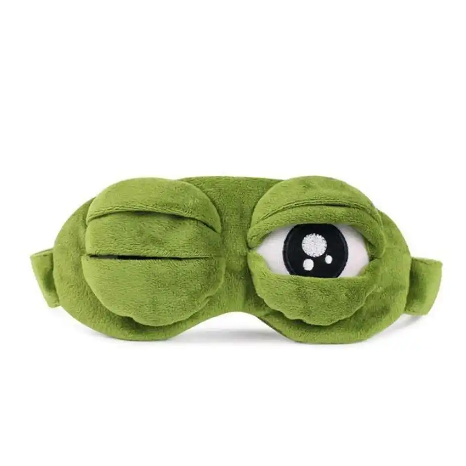 Sleeping Eye Mask Soft Plush Blindfold Travel Sleep Masks Super Soft Funny Frog farcito Eye Cover per bambini ragazze e adulti