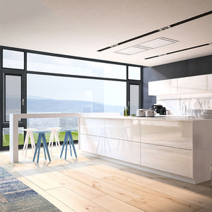 Fenêtres à battants en gros, fenêtres à triple glissière avec battant supérieur pour maisons, cadre fin en aluminium noir, fenêtres à battants - Product Image 4