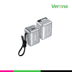 Cargador Rápido 2 en 1 con Tecnología GaN, Batería Externa de Alta Capacidad de 10000 mAh con Pantalla LED, Cable Retráctil, Portátil - Product Image 4