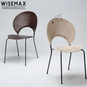 WISEMAX FURNITURE Hot selling fast food restaurant bent plywood chair design chairs for dining table