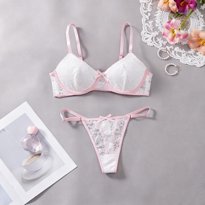 ชุดชั้นในเซ็กซี่บราและกางเกงสำหรับผู้หญิงชุดชั้นในสุดโรแมนติกลายหัวใจ - Product Image 6