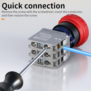 &quot;22mm IP65 Waterproof Emergency Stop Switch For Machinery 220V 1NO+2NO LANBOO Home Appliance Use&quot; - Product Image 4