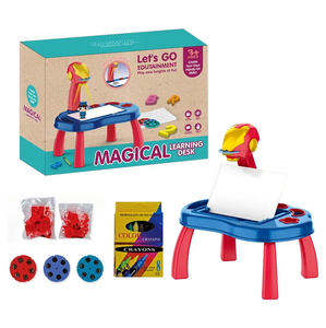 Set mainan lukis anak-anak, papan gambar ajaib kartun kreatif, mainan meja belajar - Product Image 6