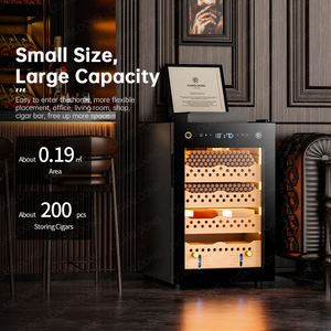 Cigarloong 300 pcs Cigar Humidor kỹ thuật số LED ánh sáng nhiệt độ độ ẩm kiểm soát Cedar gỗ Cigar tủ - Product Image 4