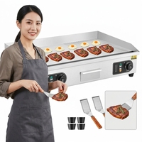 Plaque de cuisson électrique professionnelle SURRI, gril plat en acier inoxydable, plaque de cuisson Teppanyaki, puissance précise de 1000 à 3000 W
