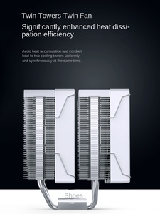 Qiao Sibo CR3000E Radiator CPU Fan ARGB Double <b>Tower</b> Double Fan White 6 Copper Tube 120mm 800-2200RPM 40000hrs Air <b>Cooled</b> Alloy - Product Image 2