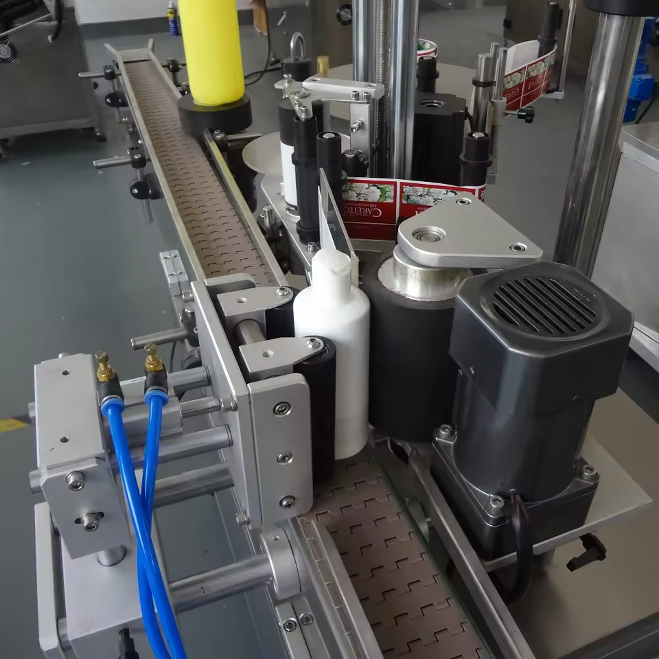 Automatic Round Bottle Labeling Machine Around Bottle Label Applicator ...