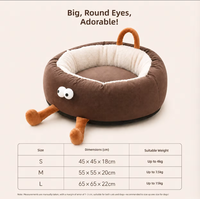 Nid pour chat en peluche, lit pour animaux de compagnie chaud pour l'hiver, coussin de couchage portable pour intérieur, pour petits chiens et chats