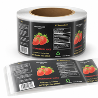 Étiquettes de bouteilles personnalisées en BOPP transparent autocollantes écologiques imperméables Impression couleur intégrale Emballage nutritionnel