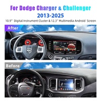 24'' Dual Screen Android Car DVD Player Digital Instrument Cluster untuk Dod-ge Challenger Hellcat & Charger 2013-2025 Dashboard