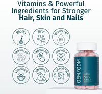 Gummies OEM pour Cheveux, Peau et Ongles, Complément de Beauté à la Biotine et au Collagène