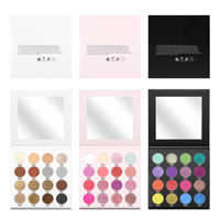 Palette de fards à paupières personnalisée à haute pigmentation avec paillettes, label privé, fini scintillant et mat, en poudre