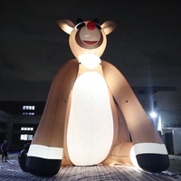 Envío aéreo gratuito a puerta, ciervo navideño inflable 11M 36 pies globo de Reno inflable hecho a medida con luz