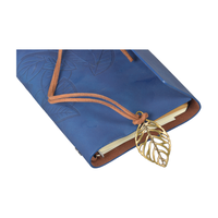 Carnet d'étudiant en stock avec sangle bleue, à feuilles mobiles, motif ajouré, carnet de journal et de graffiti, direct usine