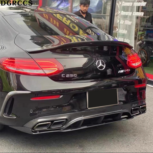 For W205 C63 C43 Coupe ED1 Style Carbon Fiber Rear Lip Rear Diffuser Bumper Lip - Product Image 5